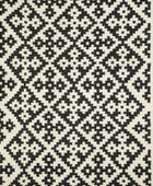 BLACK AND WHITE PIXEL HAND WOVEN KILIM DHURRIE by Imperial Knots - Image 3