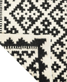 BLACK AND WHITE PIXEL HAND WOVEN KILIM DHURRIE by Imperial Knots - Image 4