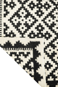 BLACK AND WHITE PIXEL HAND WOVEN KILIM DHURRIE by Imperial Knots - Image 4