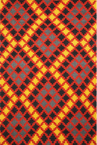 YELLOW MULTICOLOR GEOMETRIC HAND WOVEN KILIM DHURRIE by Imperial Knots - Image 1
