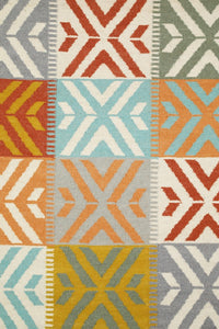 MULTICOLOR GEOMETRIC HAND WOVEN KILIM DHURRIE by Imperial Knots - Image 3