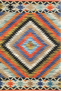 MULTICOLOR HAND WOVEN KILIM DHURRIE by Imperial Knots - Image 1