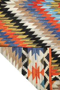 MULTICOLOR HAND WOVEN KILIM DHURRIE by Imperial Knots - Image 4