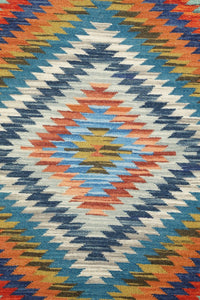 MULTICOLOR HAND WOVEN KILIM DHURRIE by Imperial Knots - Image 3