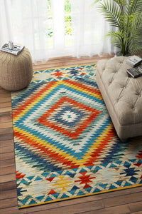 MULTICOLOR HAND WOVEN KILIM DHURRIE by Imperial Knots - Image 2
