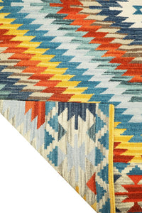 MULTICOLOR HAND WOVEN KILIM DHURRIE by Imperial Knots - Image 4