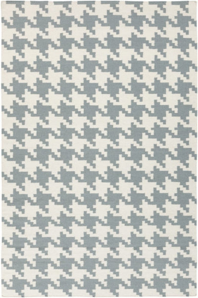 GREY IVORY HOUNDSTOOTH HAND WOVEN DHURRIE