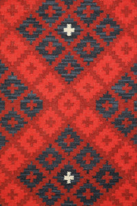 BLUE MAROON PIXEL HAND WOVEN KILIM DHURRIE by Imperial Knots - Image 3