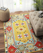 YELLOW MULTICOLOR KILIM HAND WOVEN DHURRIE