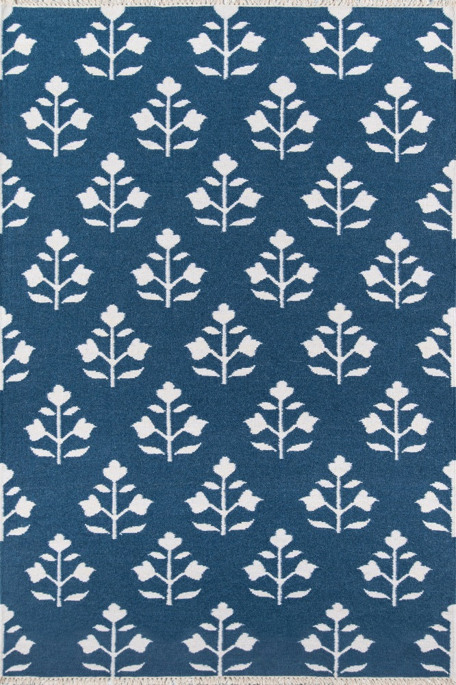 BLUE KILIM HAND WOVEN DHURRIE