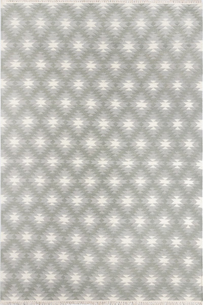 GREY AZTEC HAND WOVEN KILIM DHURRIE
