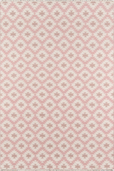 PINK AZTEC HAND WOVEN KILIM DHURRIE