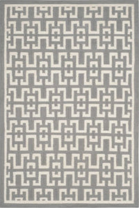 GREY IVORY GREEK KEY HAND WOVEN DHURRIE by Imperial Knots - Image 1