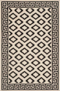 Black and white aztec hand woven kilim dhurrie wool hand-woven rug for