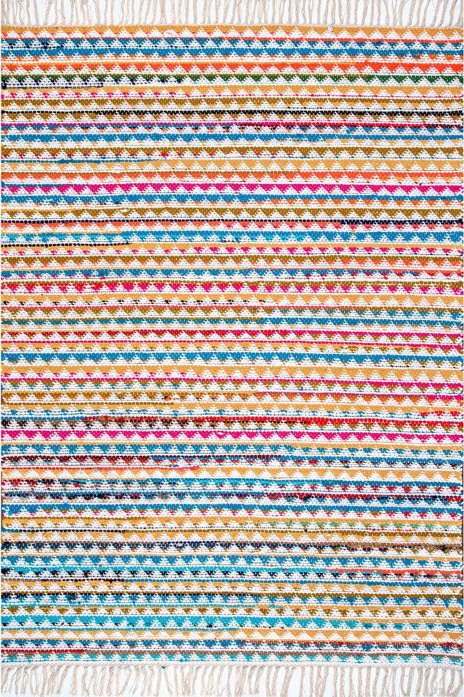 MULTICOLOR CHEVRON HAND WOVEN DHURRIE