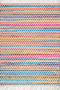 MULTICOLOR CHEVRON HAND WOVEN DHURRIE by Imperial Knots - Image 1