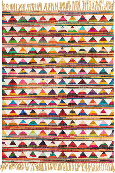 MULTICOLOR CHEVRON HAND WOVEN DHURRIE