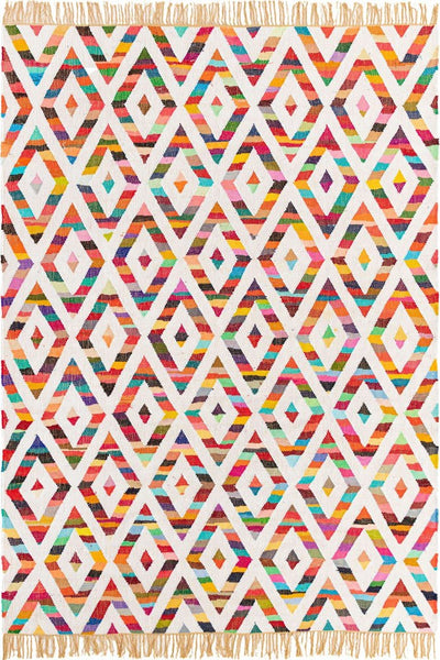 MULTICOLOR GEOMETRIC HAND WOVEN DHURRIE