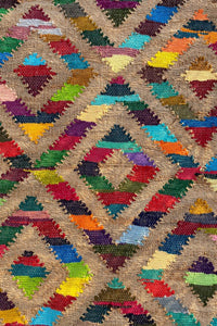 MULTICOLOR GEOMETRIC HAND WOVEN DHURRIE by Imperial Knots - Image 3