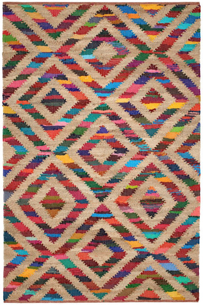 MULTICOLOR GEOMETRIC HAND WOVEN DHURRIE
