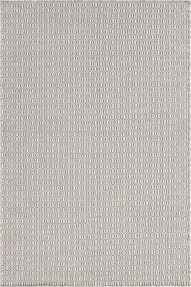 GREY AND IVORY GEOMETRIC HAND WOVEN DHURRIE