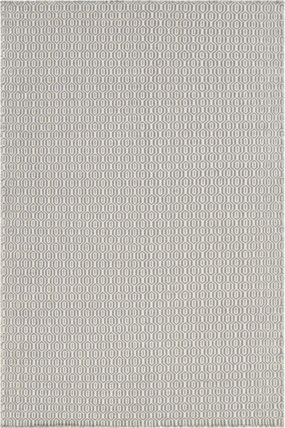 GREY AND IVORY GEOMETRIC HAND WOVEN DHURRIE