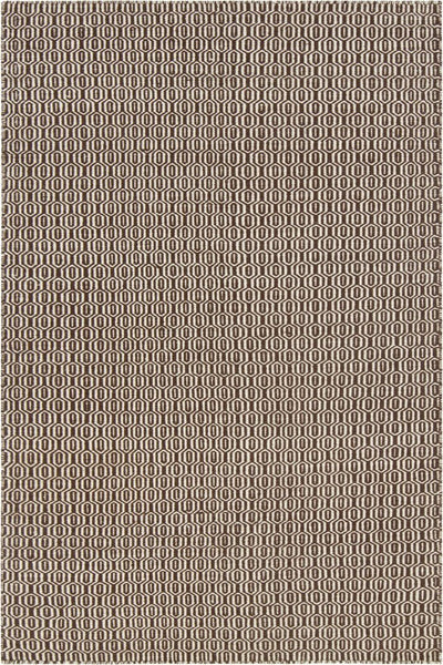 BROWN AND IVORY GEOMETRIC HAND WOVEN DHURRIE