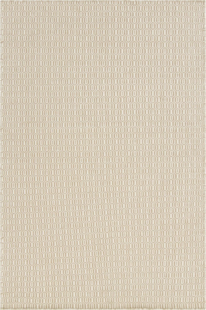 BEIGE AND IVORY GEOMETRIC HAND WOVEN DHURRIE