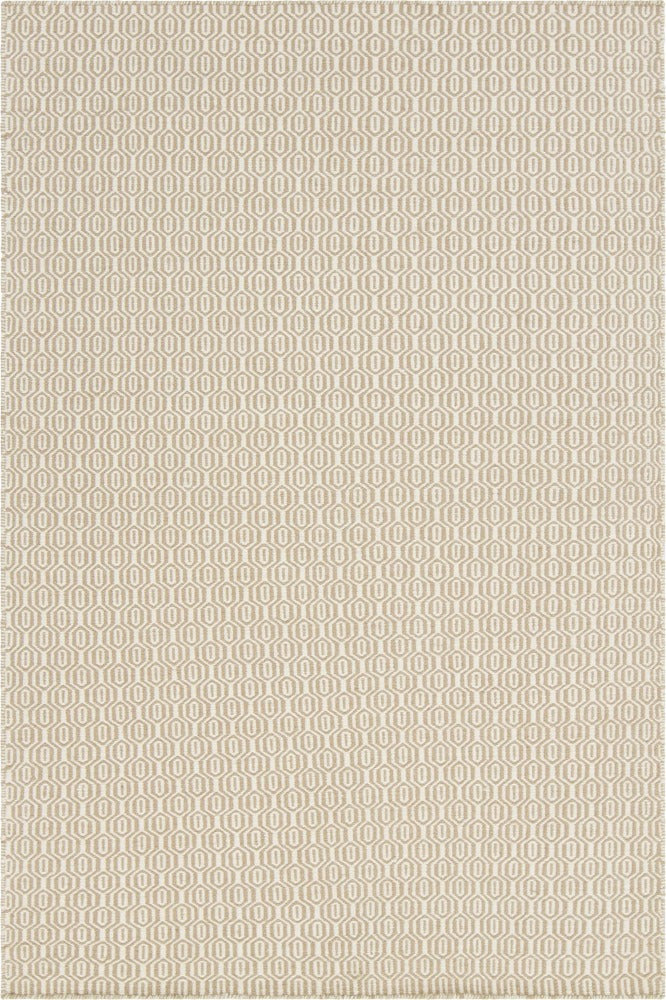 BEIGE AND IVORY GEOMETRIC HAND WOVEN DHURRIE