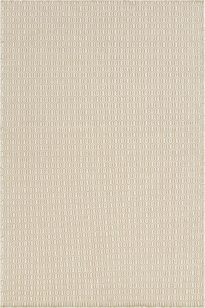 BEIGE AND IVORY GEOMETRIC HAND WOVEN DHURRIE