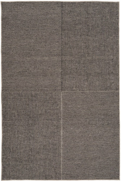 BLACK GEOMETRIC HAND WOVEN DHURRIE