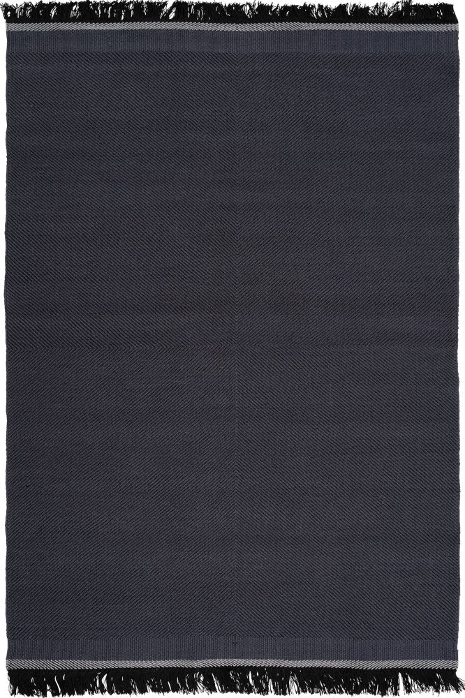 CHARCOAL CHEVRON HAND WOVEN DHURRIE