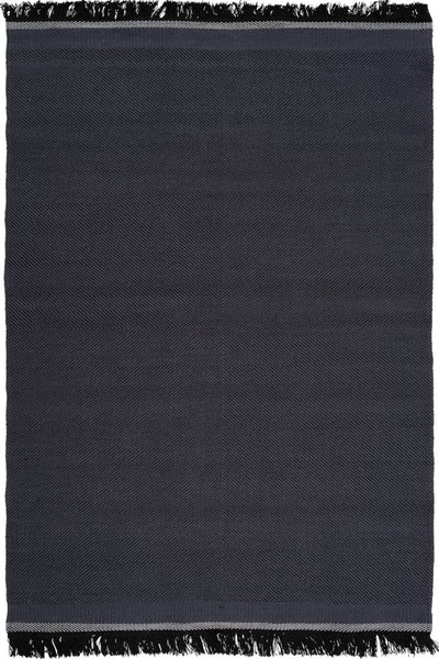 CHARCOAL CHEVRON HAND WOVEN DHURRIE