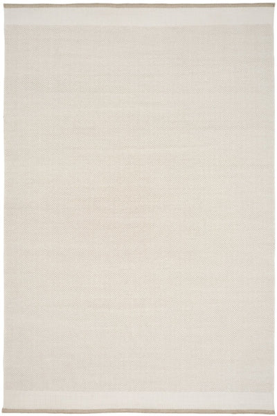 BEIGE IVORY CHEVRON HAND WOVEN DHURRIE