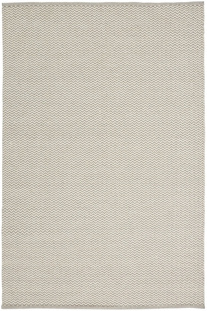 GREY IVORY CHEVRON HAND WOVEN DHURRIE