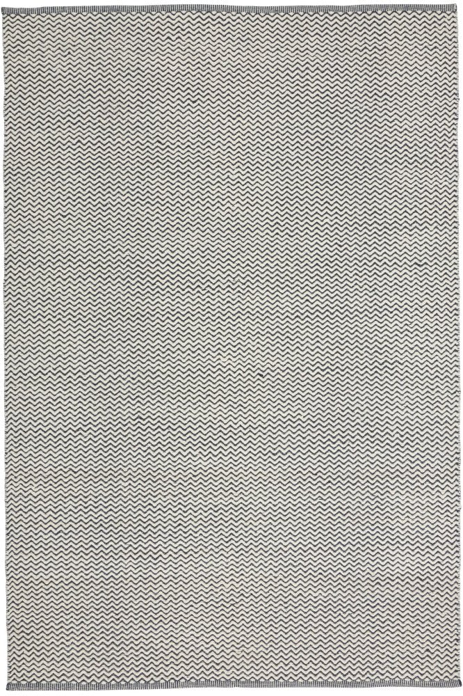 BLACK IVORY CHEVRON HAND WOVEN DHURRIE