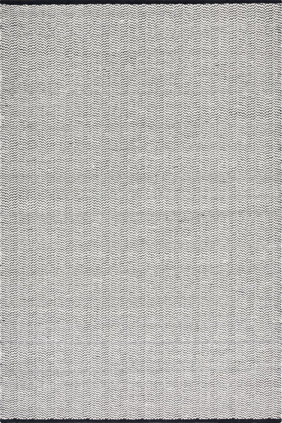 BLACK AND WHITE CHEVRON HAND WOVEN DHURRIE