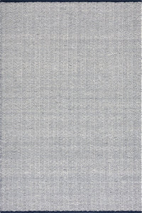 BLUE AND WHITE CHEVRON HAND WOVEN DHURRIE by Imperial Knots - Image 1