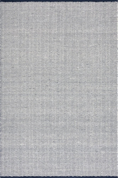 BLUE AND WHITE CHEVRON HAND WOVEN DHURRIE