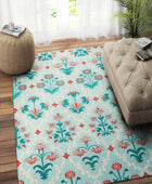 BLUE MULTICOLOR KILIM HAND WOVEN DHURRIE by Imperial Knots - Image 2