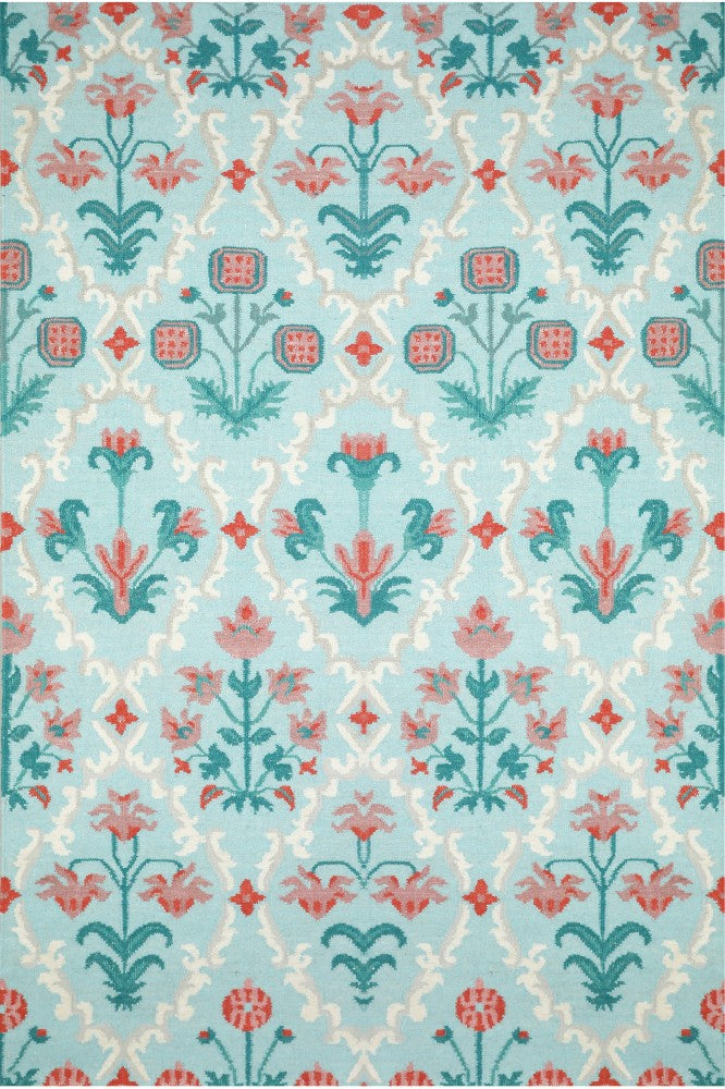 BLUE MULTICOLOR KILIM HAND WOVEN DHURRIE by Imperial Knots - Image 1