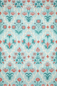 BLUE MULTICOLOR KILIM HAND WOVEN DHURRIE by Imperial Knots - Image 1