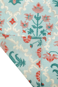 BLUE MULTICOLOR KILIM HAND WOVEN DHURRIE by Imperial Knots - Image 4