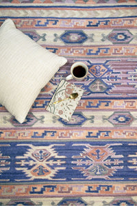 PURPLE GREY HAND WOVEN KILIM DHURRIE CLOSEUP by Imperial Knots