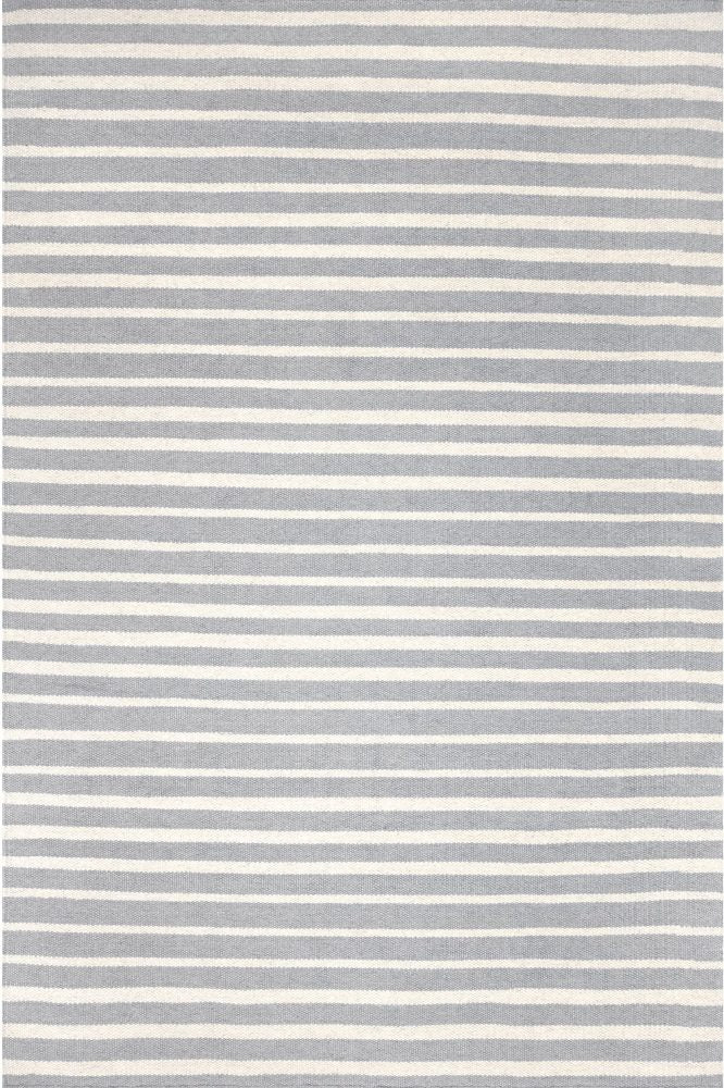 BLUE AND IVORY STRIPES HAND WOVEN DHURRIE