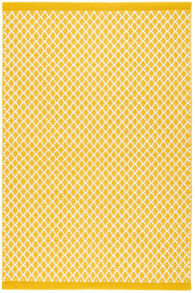 YELLOW AND IVORY KILIM HAND WOVEN DHURRIE