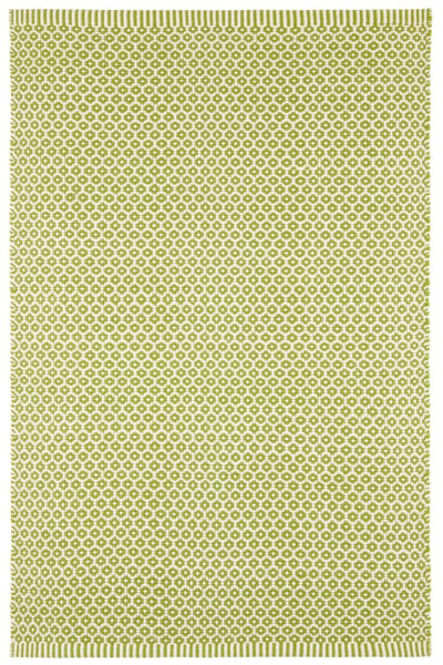 GREEN AND IVORY KILIM HAND WOVEN DHURRIE