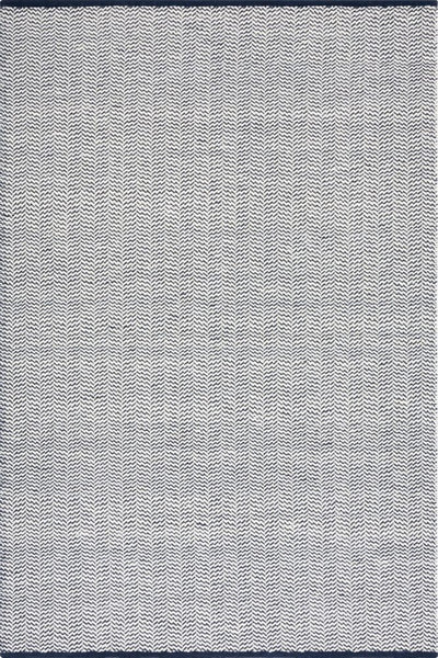 IVORY AND BLUE KILIM HAND WOVEN DHURRIE