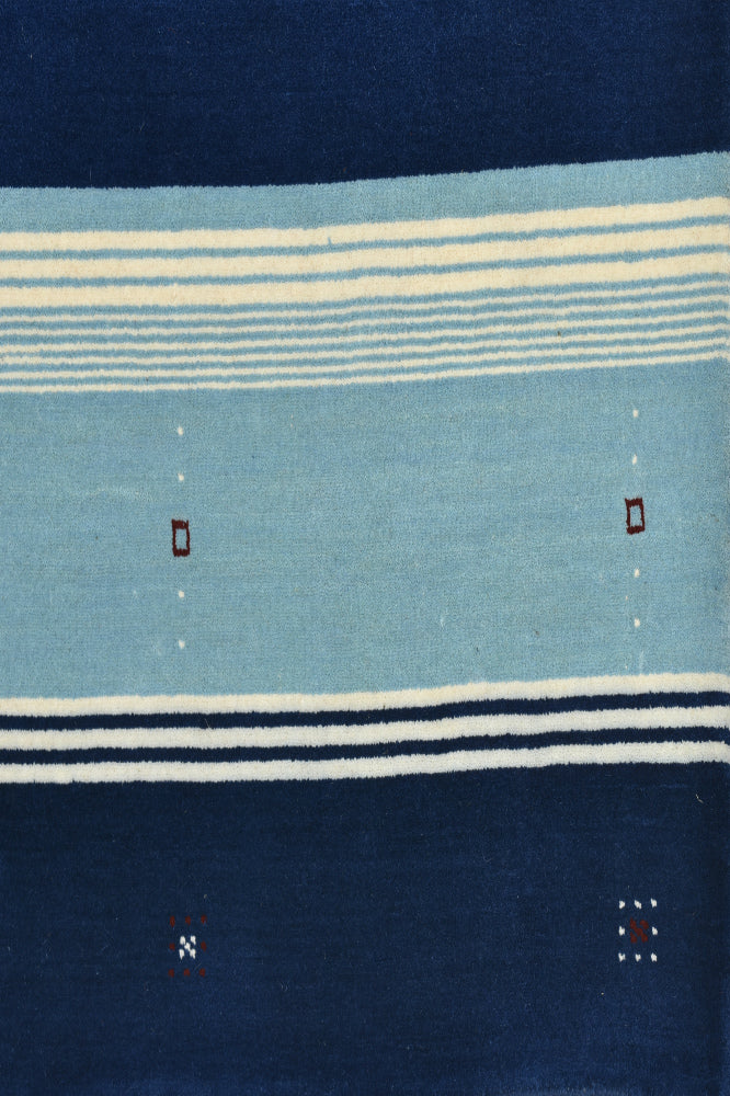 BLUE STRIPES HAND KNOTTED CARPET