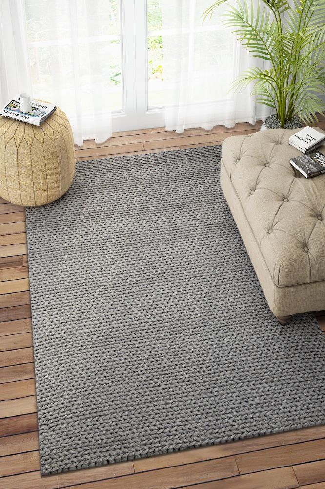 GREY LOOP HAND KNOTTED CARPET